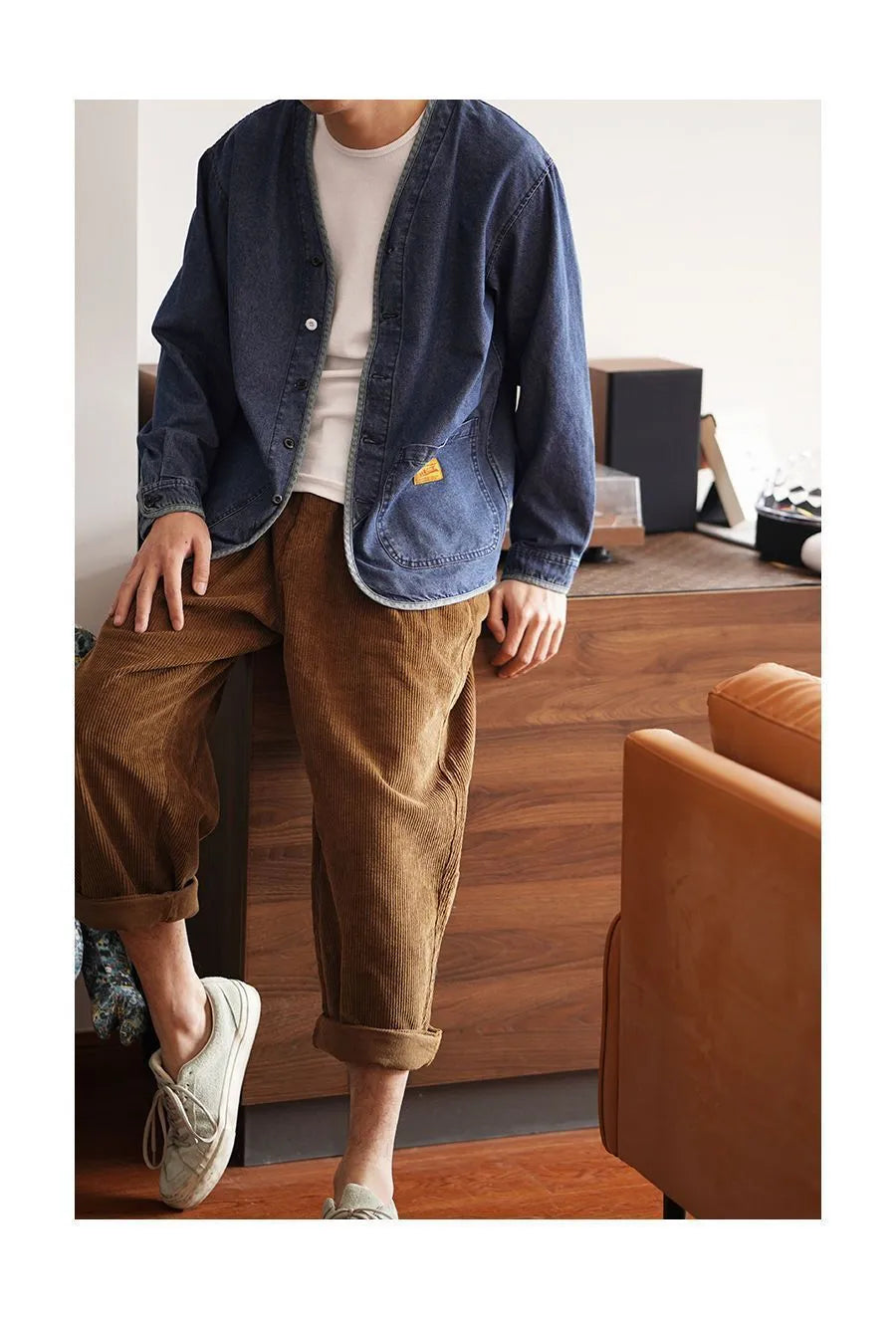 Bequeme Jeansjacke mit Knöpfen für Herren – zeitloser Vintage-Stil