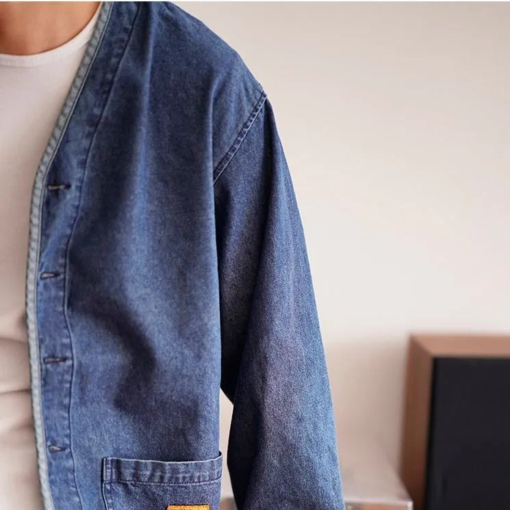 Bequeme Jeansjacke mit Knöpfen für Herren – zeitloser Vintage-Stil
