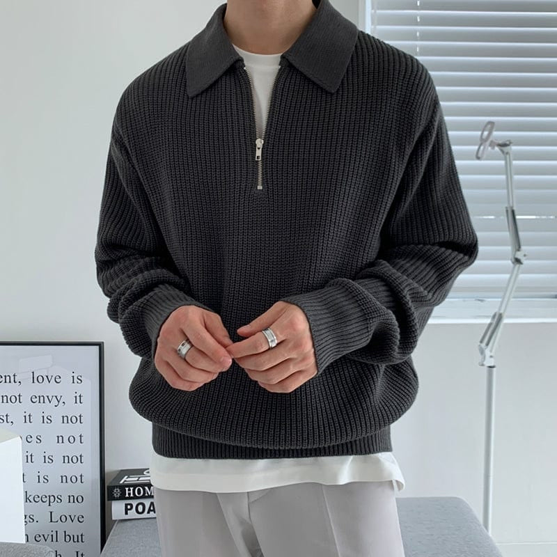 Luxe Halb-Zip Polo für stilvolle Männer - Eleganter Komfort mit zeitlosem Design