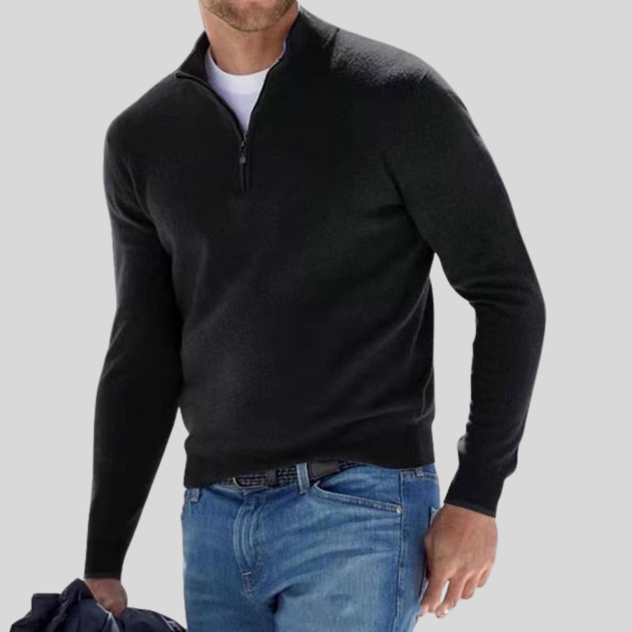 Eleganter Herren Zip-Pullover für stilbewusste Männer