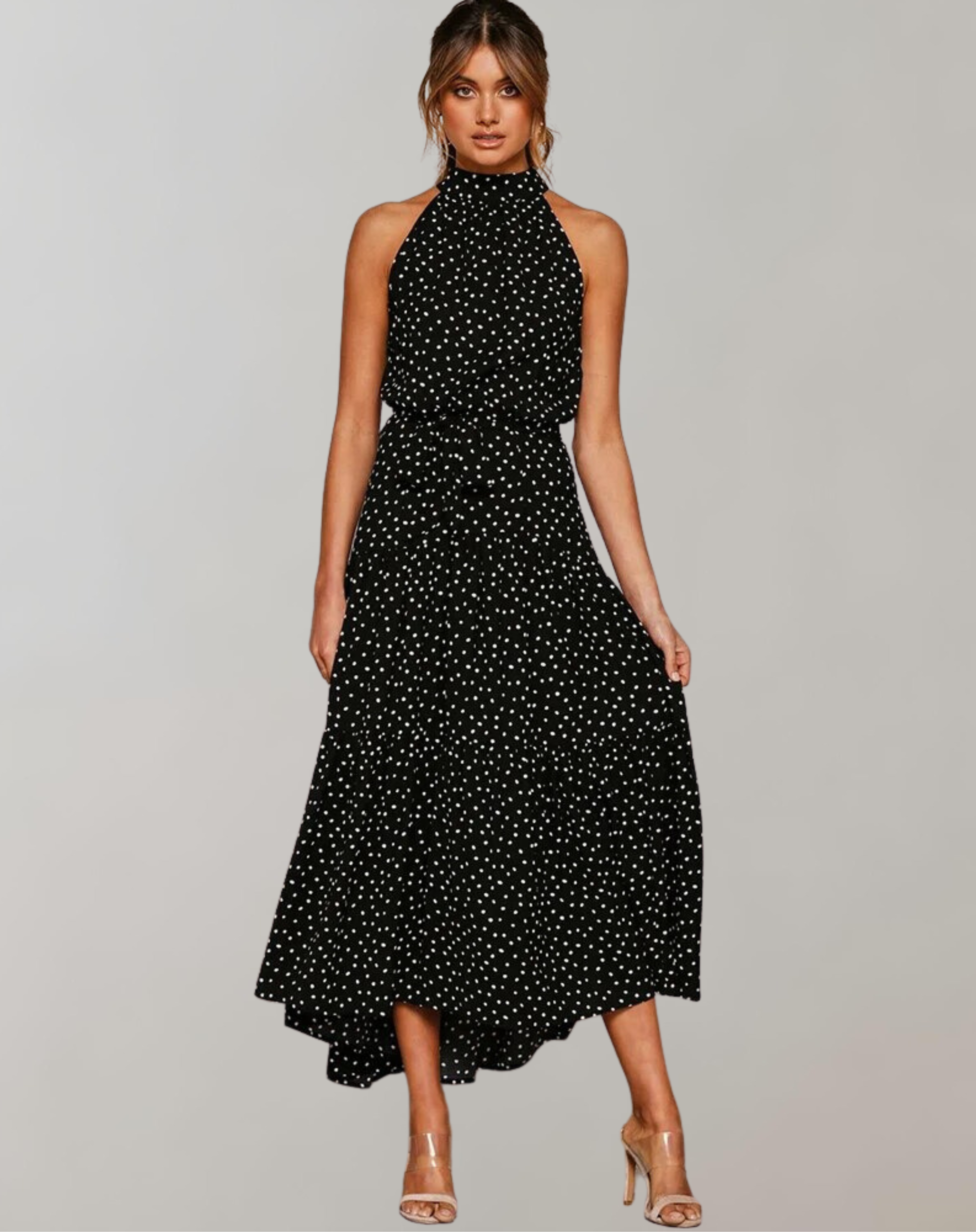 Britta - Langes Kleid Polka Dot Casual