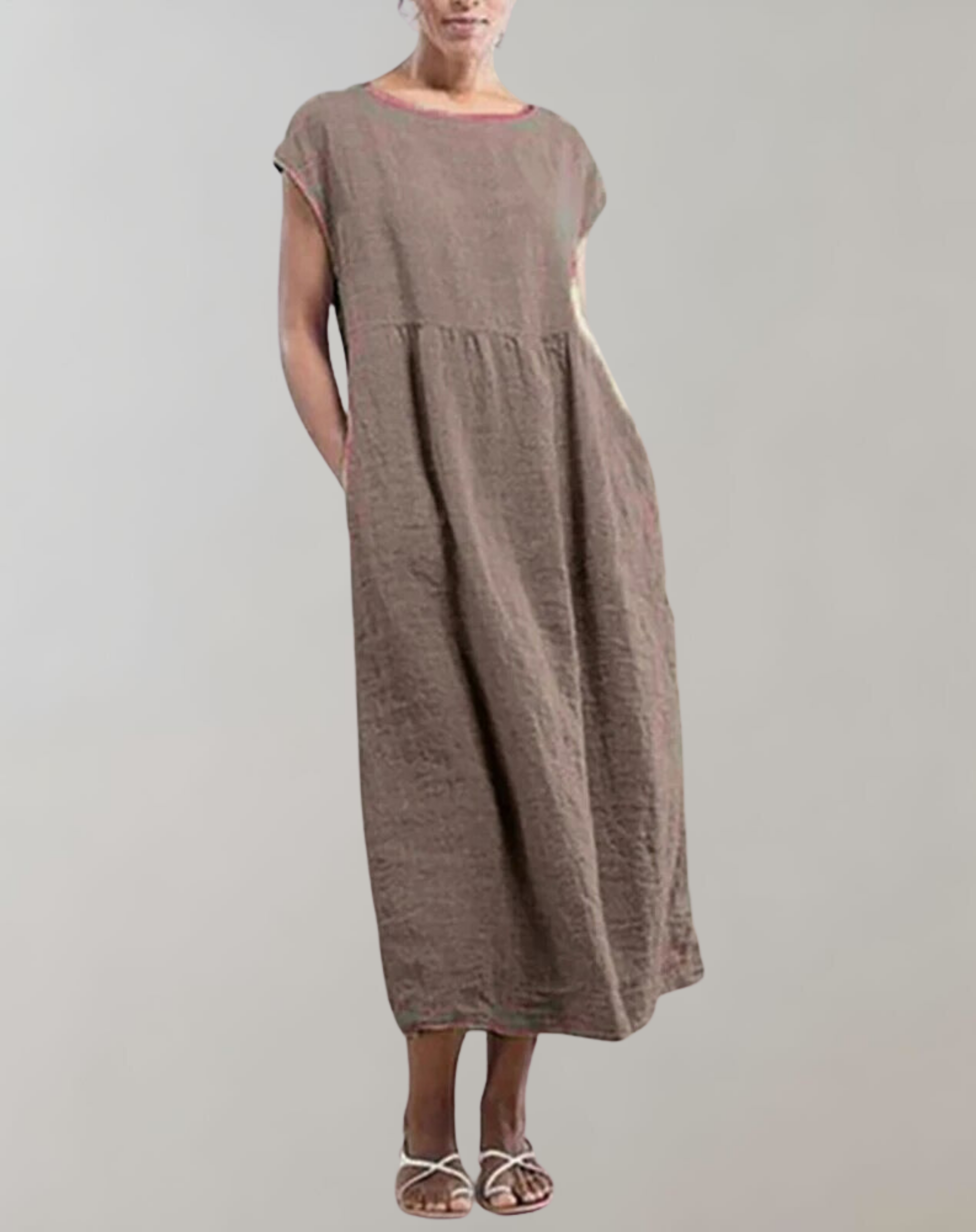 Carina - Vintage Solides Midikleid