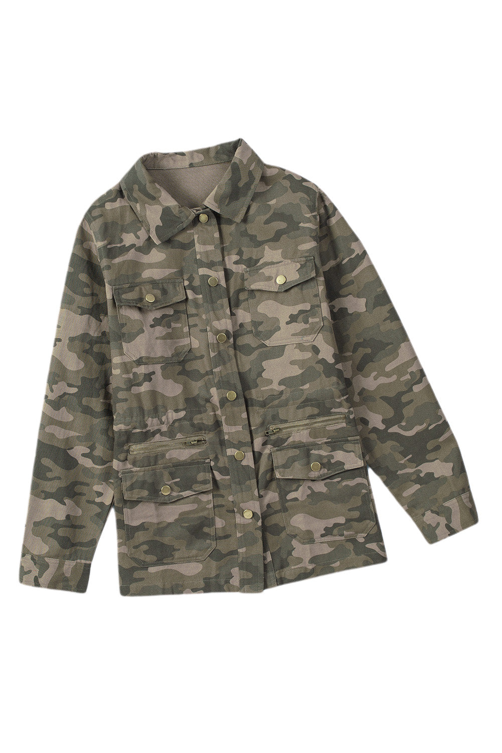 Marianne | Camouflage-Jacke mit vielseitigen Taschen und Knopfverschluss
