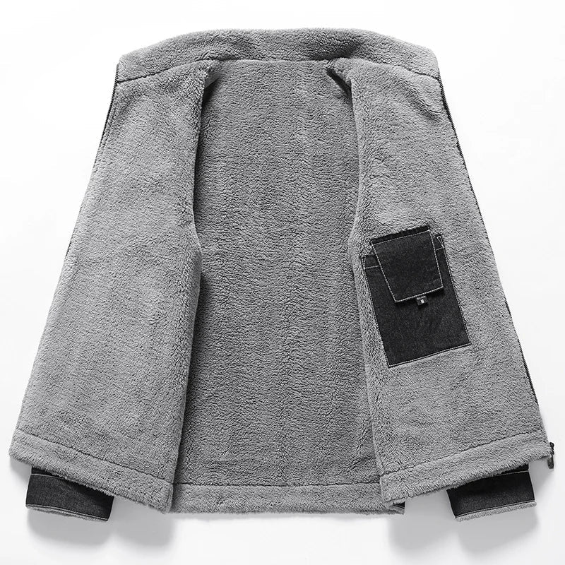 Espen | Vintage Jeansjacke mit Fleece-Futter und Kragen
