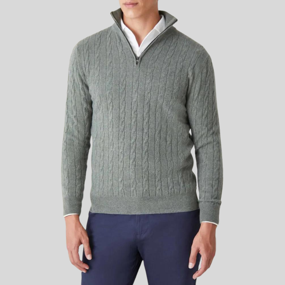 Luxe Strickpullover mit Reißverschluss aus Kaschmir