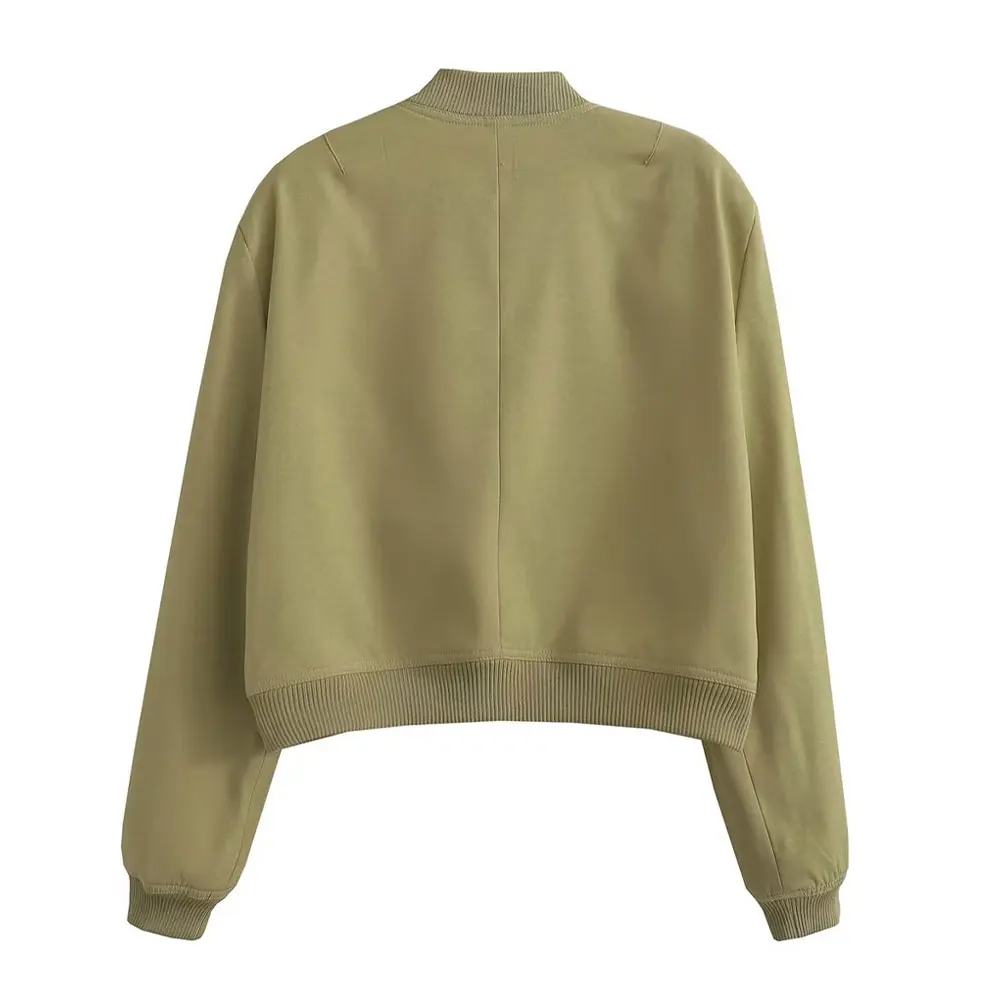 Stylische Bomberjacke mit geripptem Saum und praktischem Druckknopfverschluss