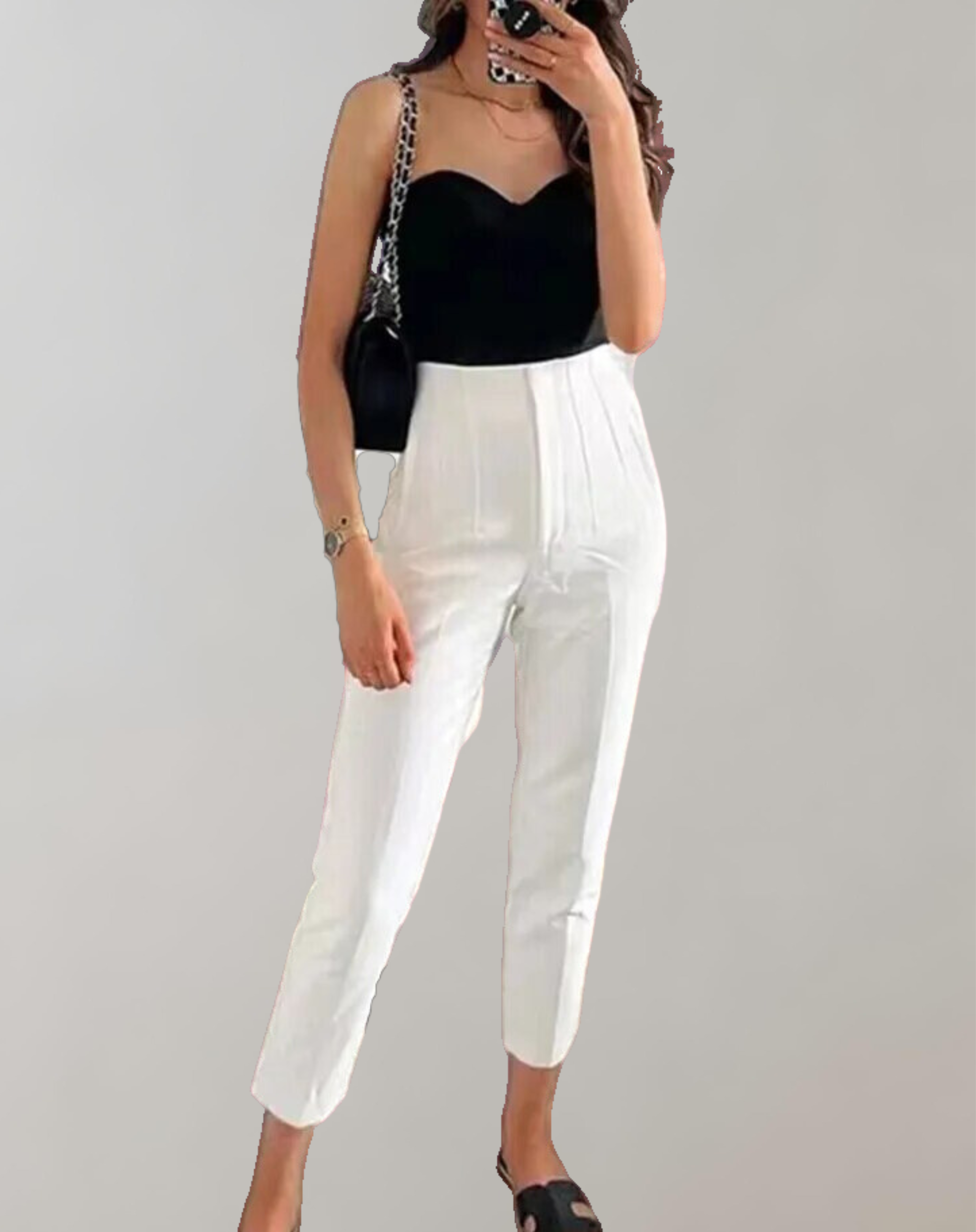 Alexa - Solide  Vintage Hohe Fliege Hosen