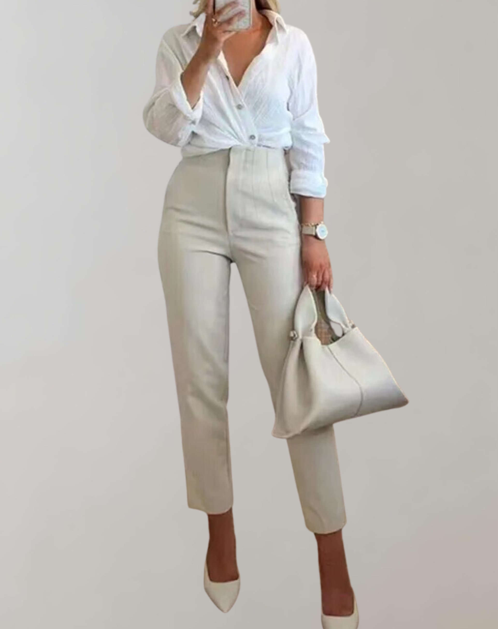 Alexa - Solide  Vintage Hohe Fliege Hosen