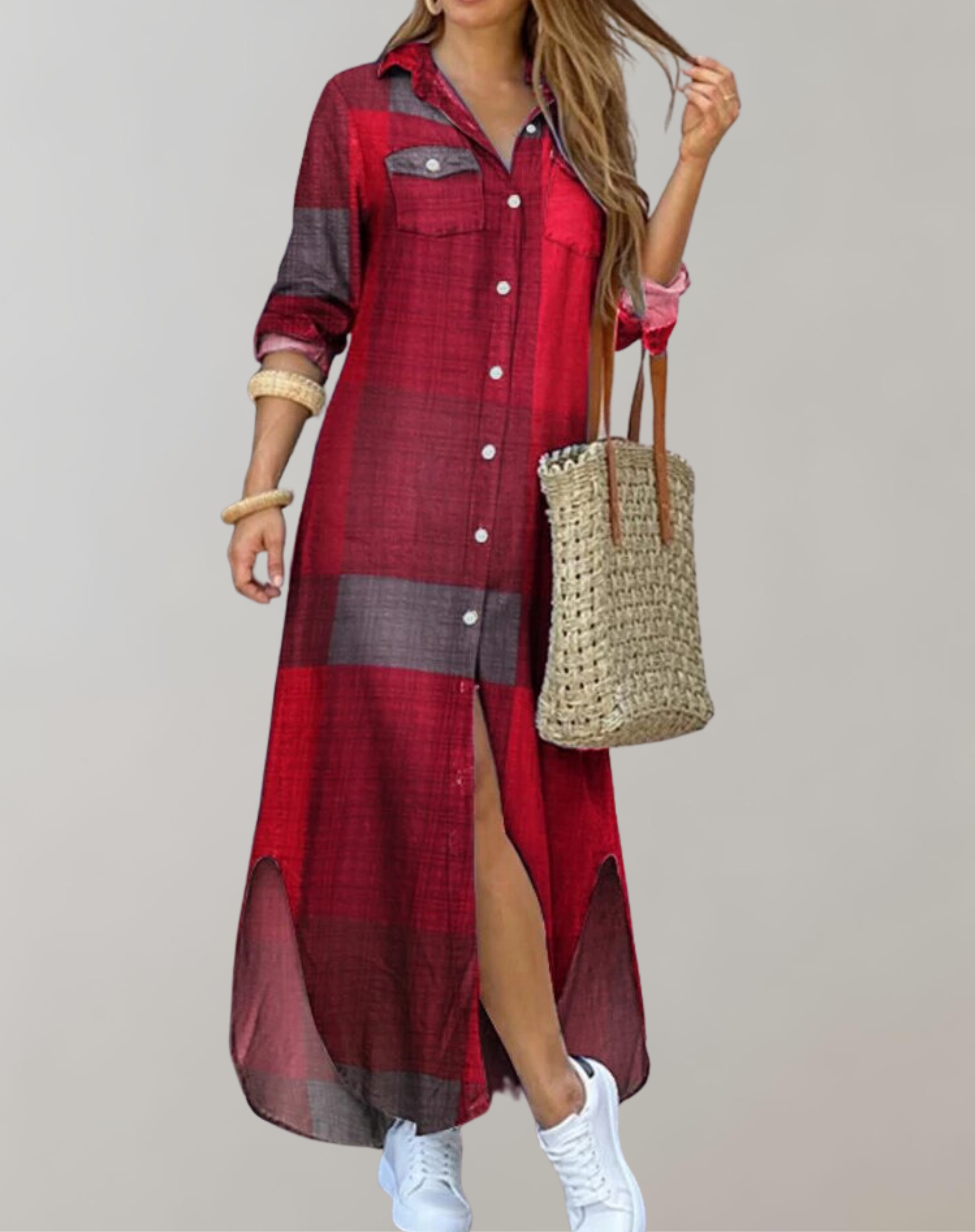 Norah - Bedrucktes Kleid mit geteilter