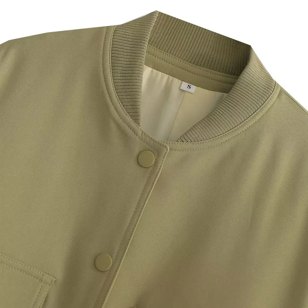 Stylische Bomberjacke mit geripptem Saum und praktischem Druckknopfverschluss