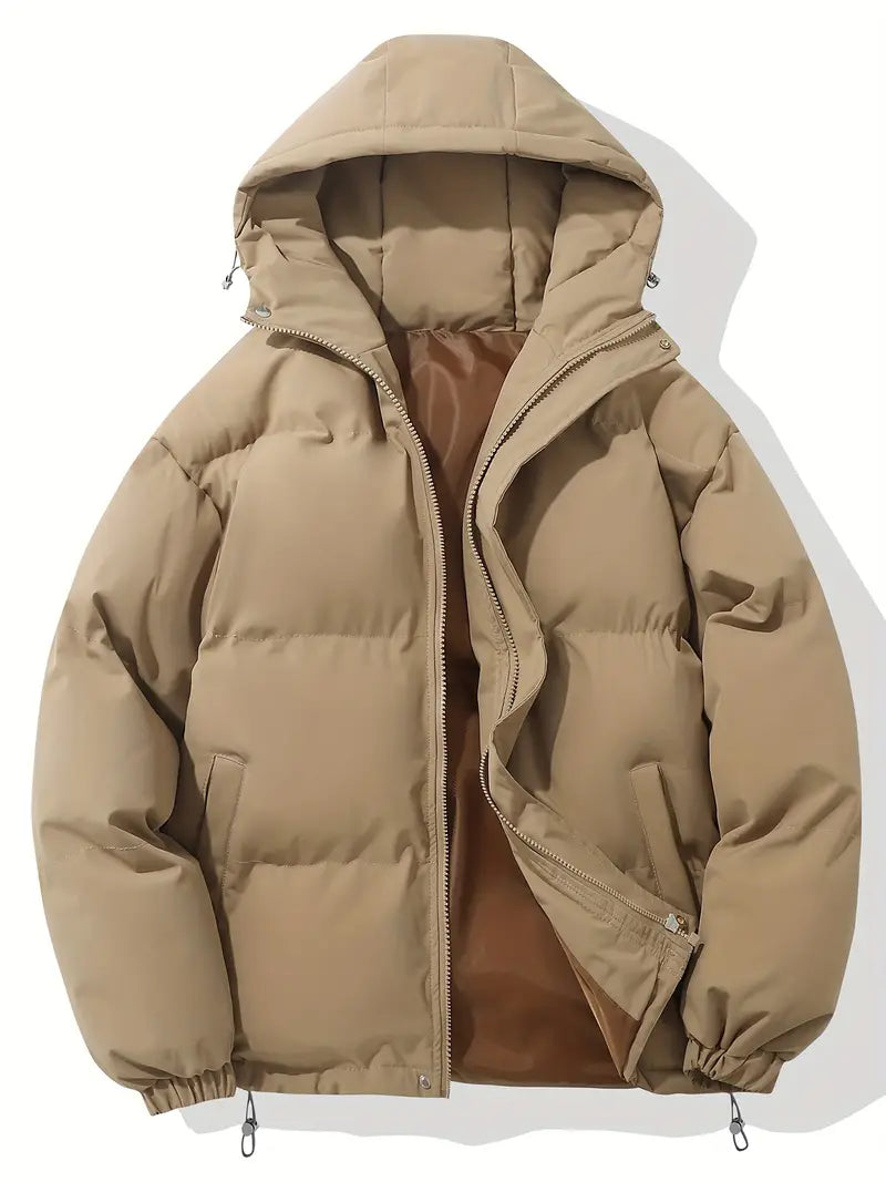 Solene | Eleganter, gefütterter Winter-Pufferjack mit Kapuze für stilvolle Herren