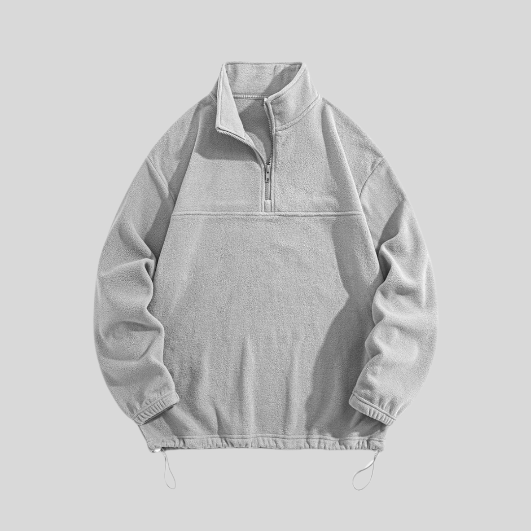 Entspannender Fleece-Sweatshirt mit Viertelreißverschluss für Herren
