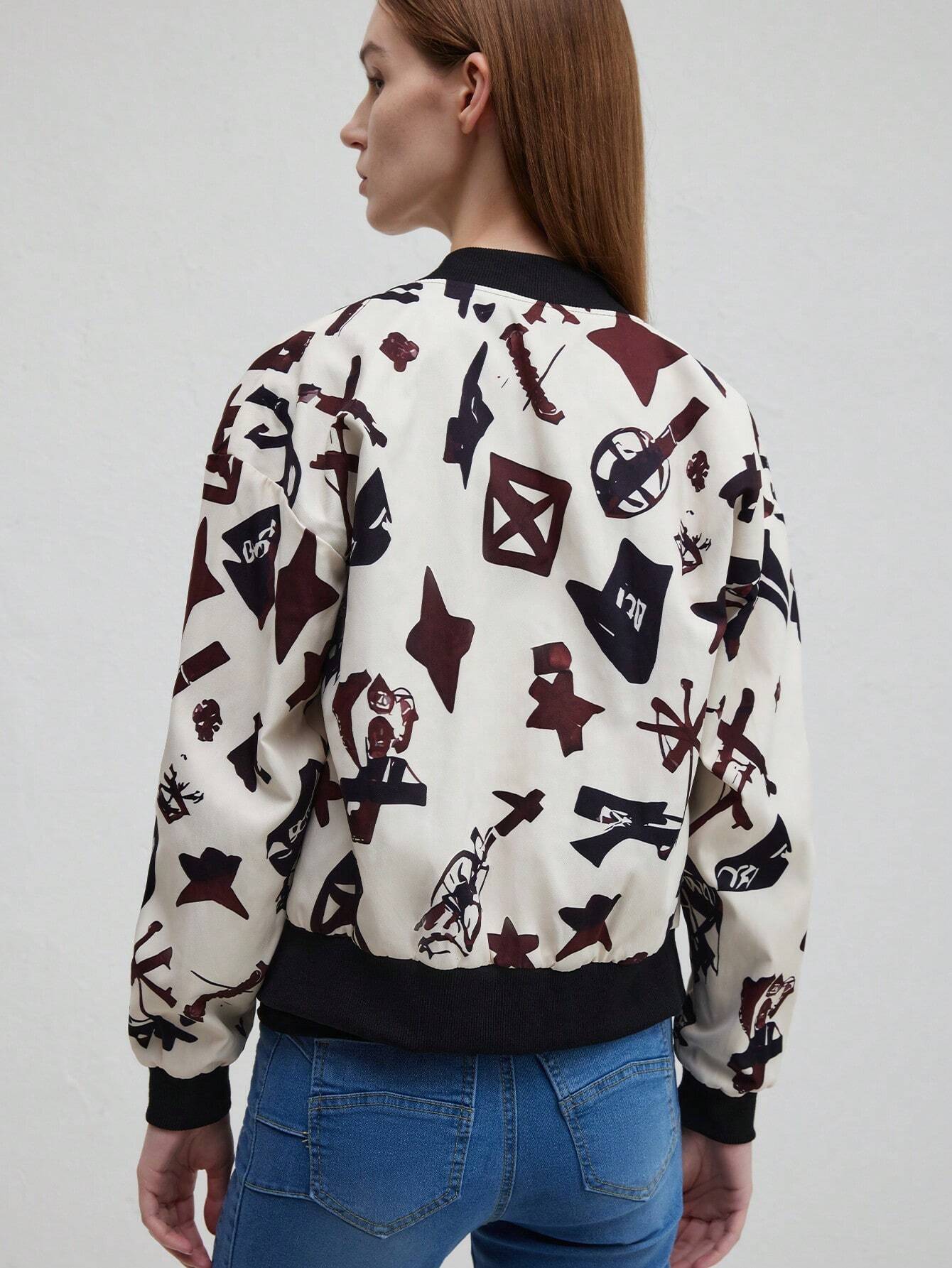 WOLFF | Trendige Musik-Print Bomberjacke für Herbst und Winter