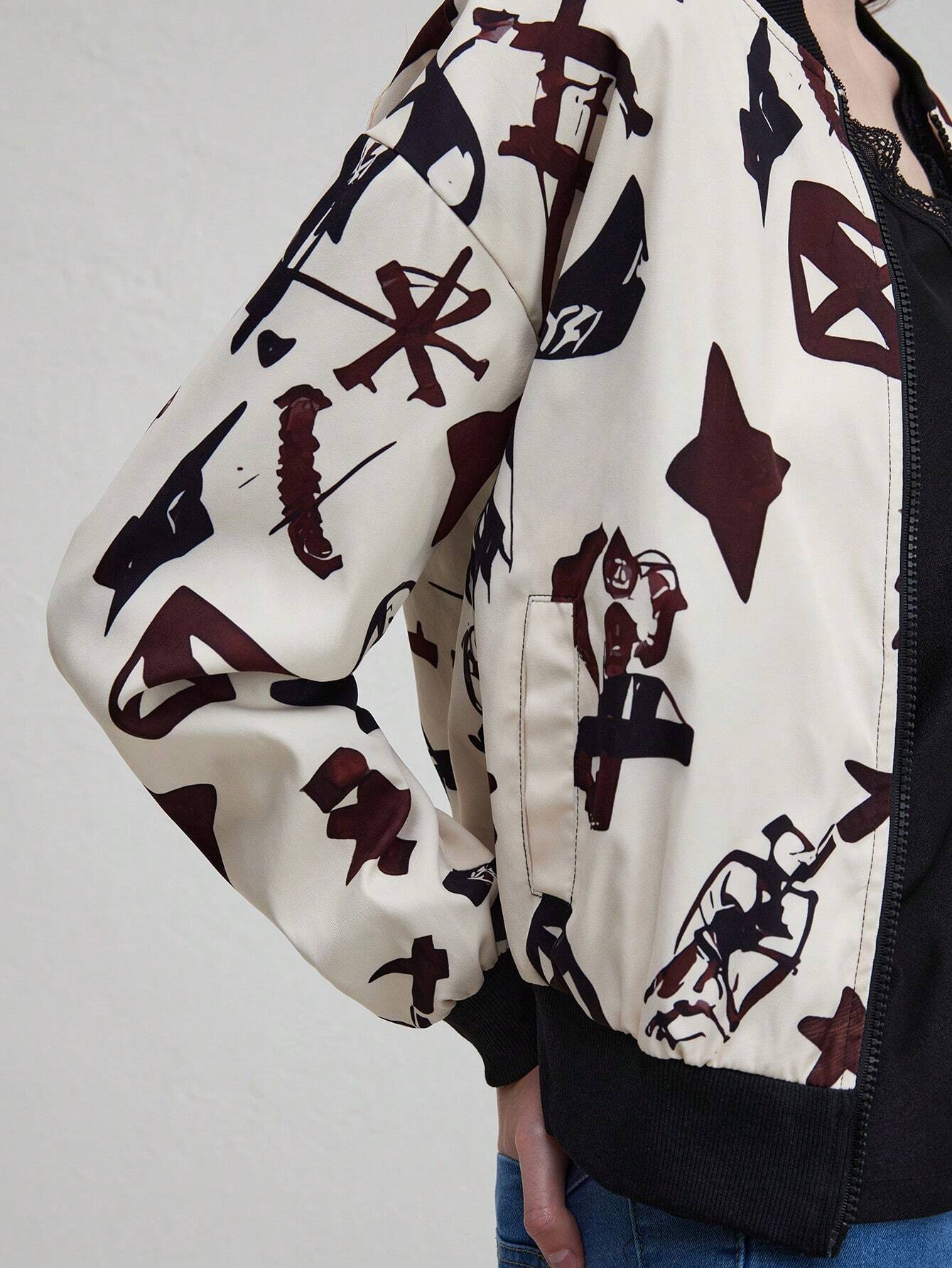 WOLFF | Trendige Musik-Print Bomberjacke für Herbst und Winter