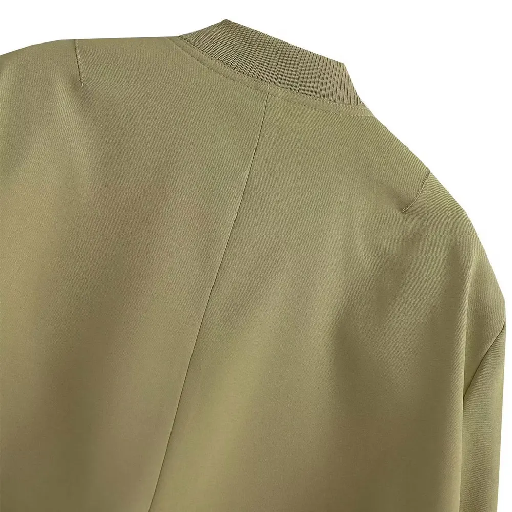 Stylische Bomberjacke mit geripptem Saum und praktischem Druckknopfverschluss