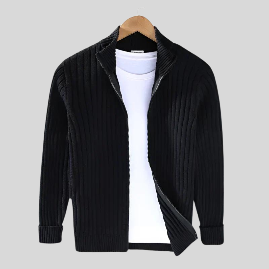 Herren Cardigan mit Reißverschluss und Kragen – Modern und Vielseitig für Herbst und Winter