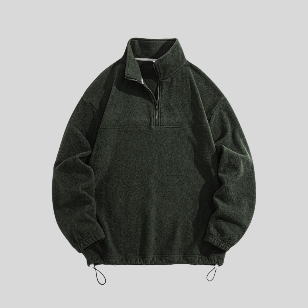 Entspannender Fleece-Sweatshirt mit Viertelreißverschluss für Herren