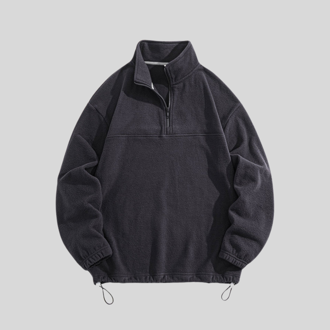 Entspannender Fleece-Sweatshirt mit Viertelreißverschluss für Herren