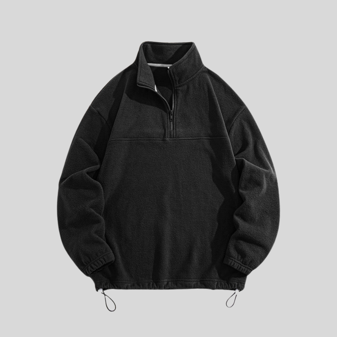 Entspannender Fleece-Sweatshirt mit Viertelreißverschluss für Herren