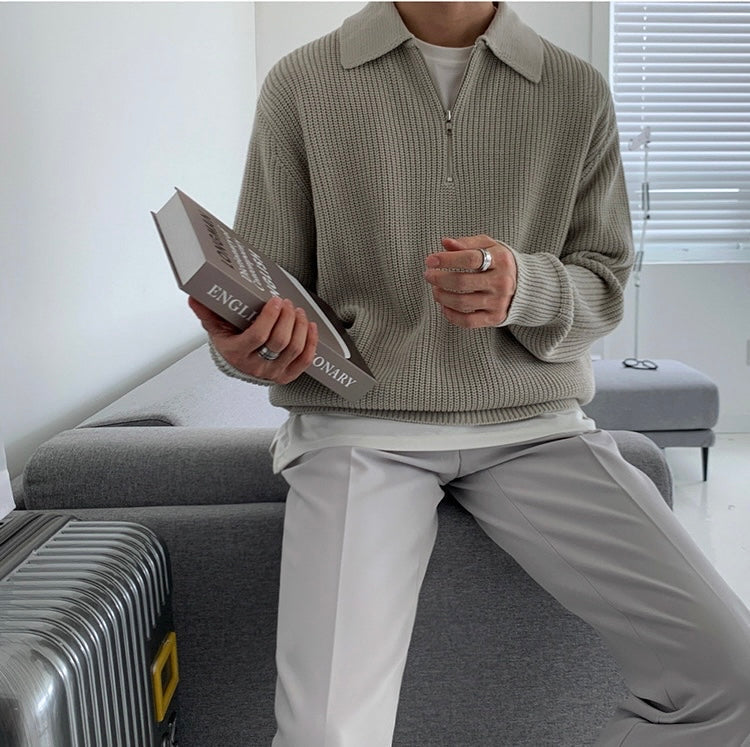 Luxe Halb-Zip Polo für stilvolle Männer - Eleganter Komfort mit zeitlosem Design