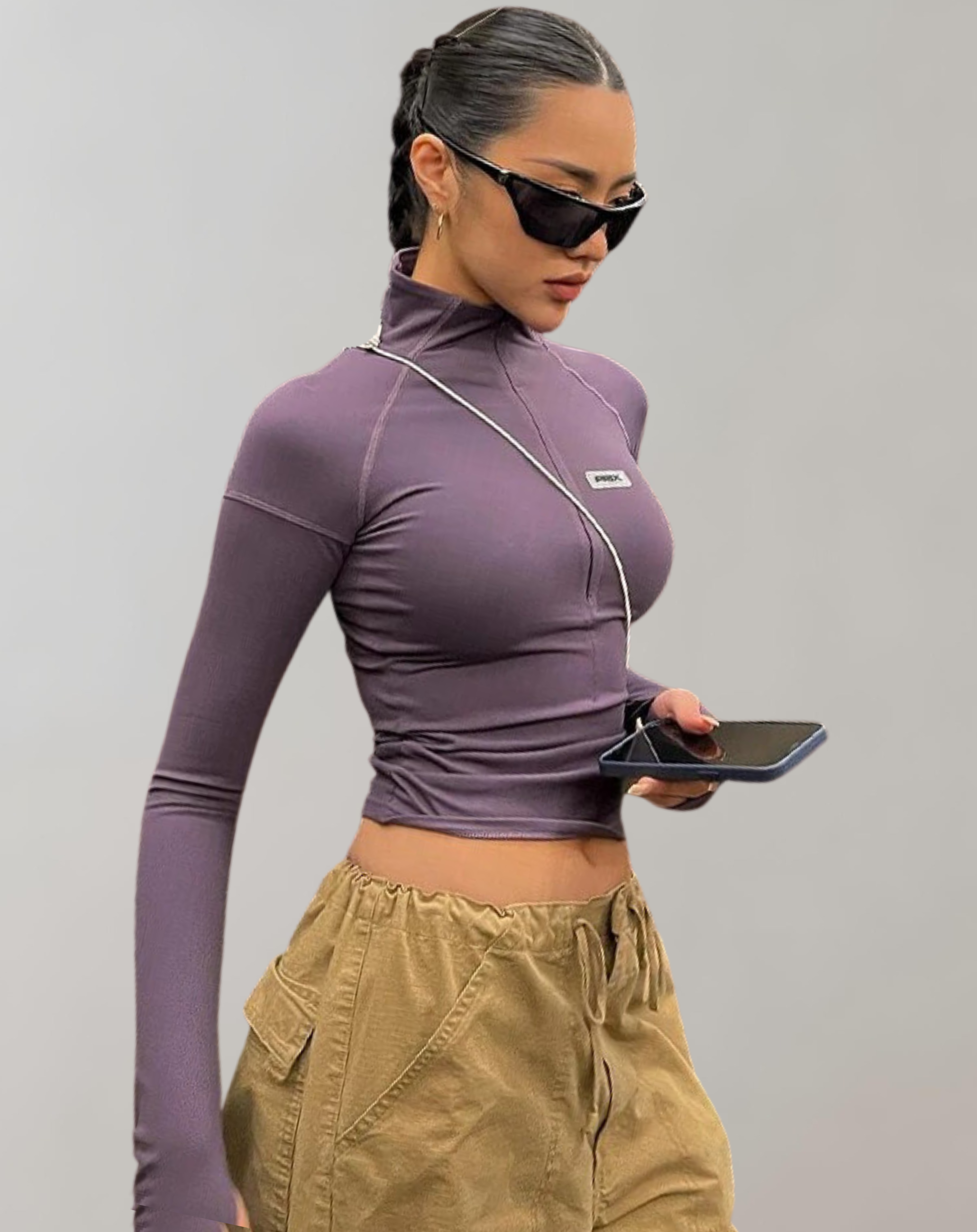 Diana - Langarm Crop Tops Pullover