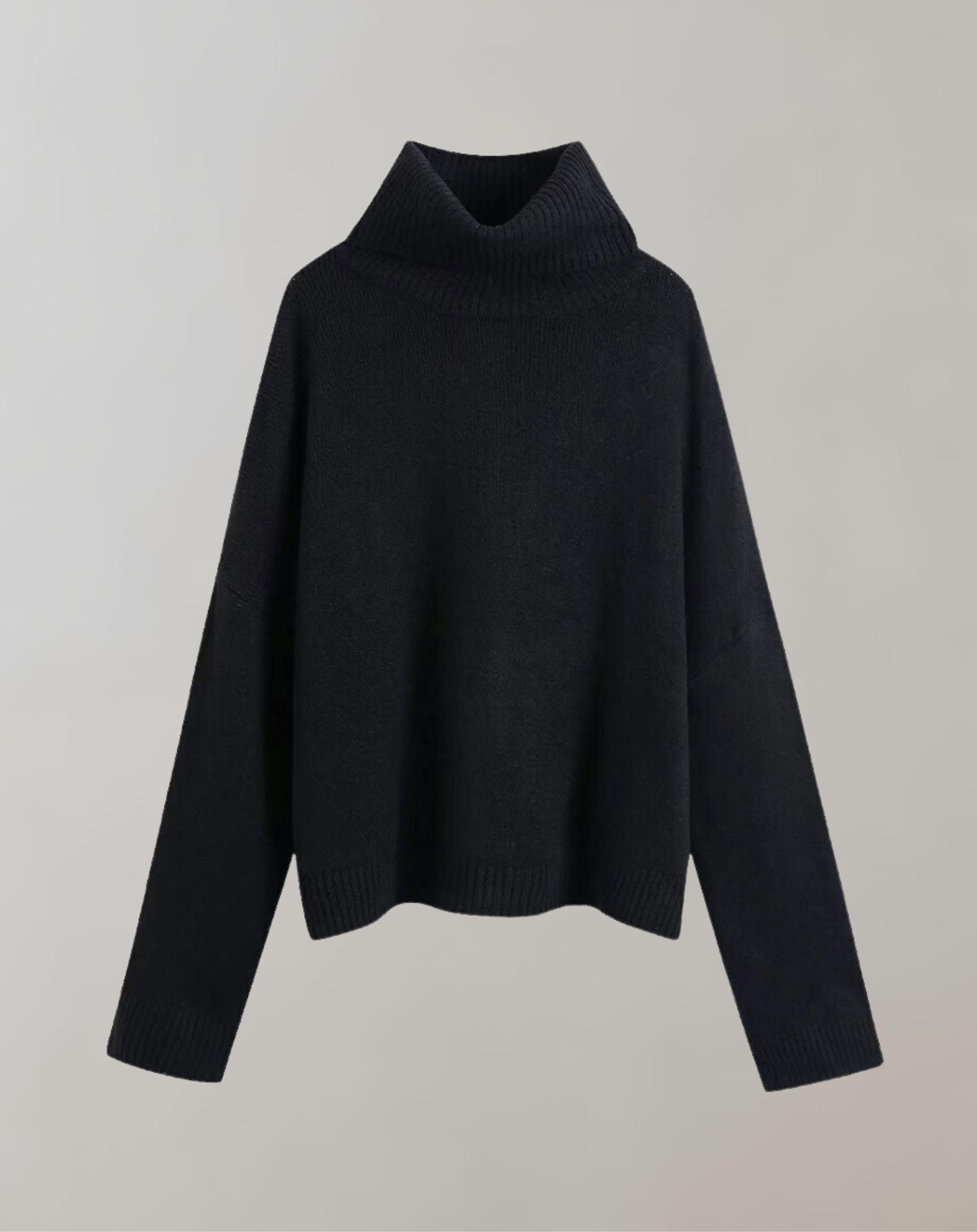 Luisa - Pullover mit Rippenbündchen und hohem Ausschnitt