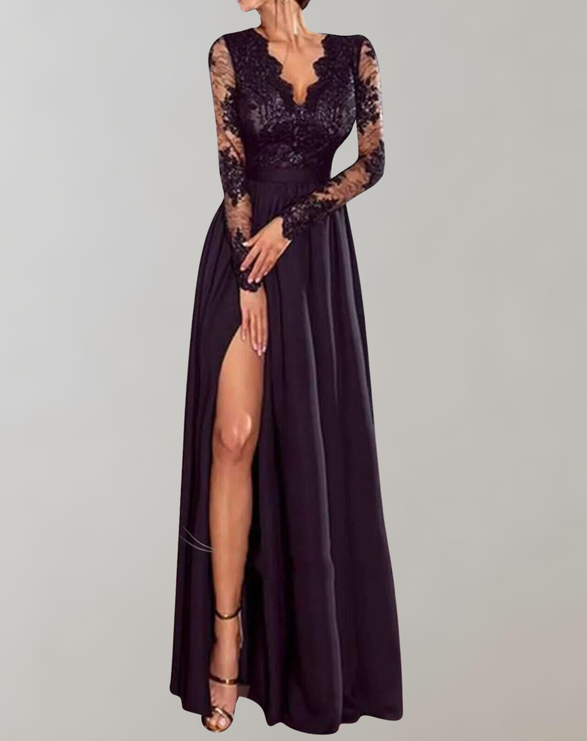 Ramona - Florales Spitzen-Maxikleid