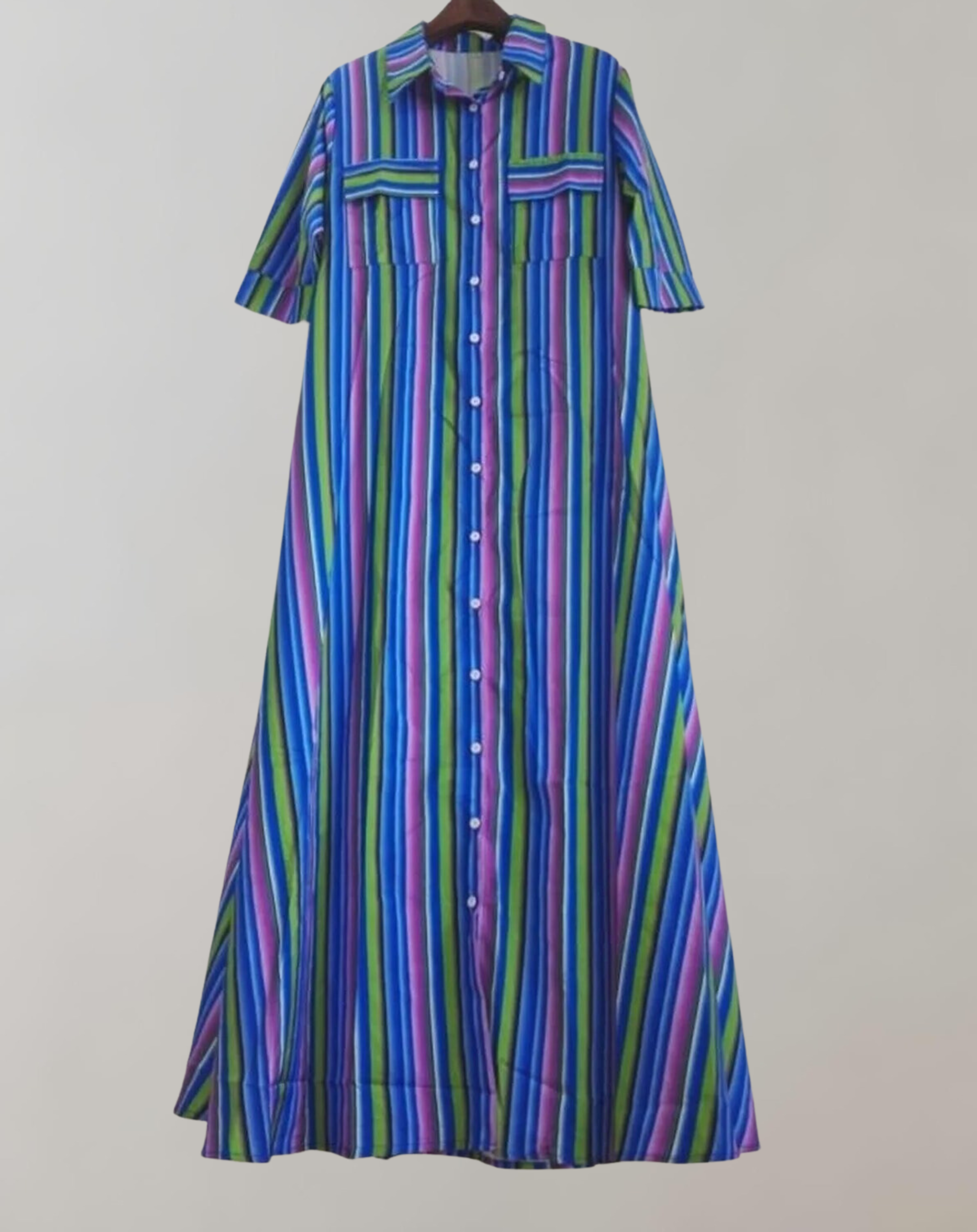 Ilona - Langes gestreiftes Kleid für Damen