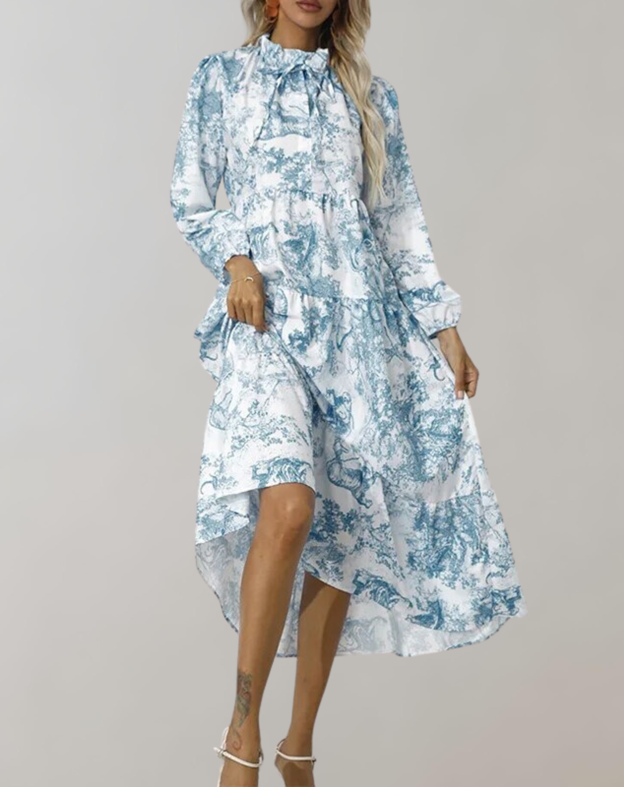 Sterre - Neue Langarm Frauen Midi-Kleid