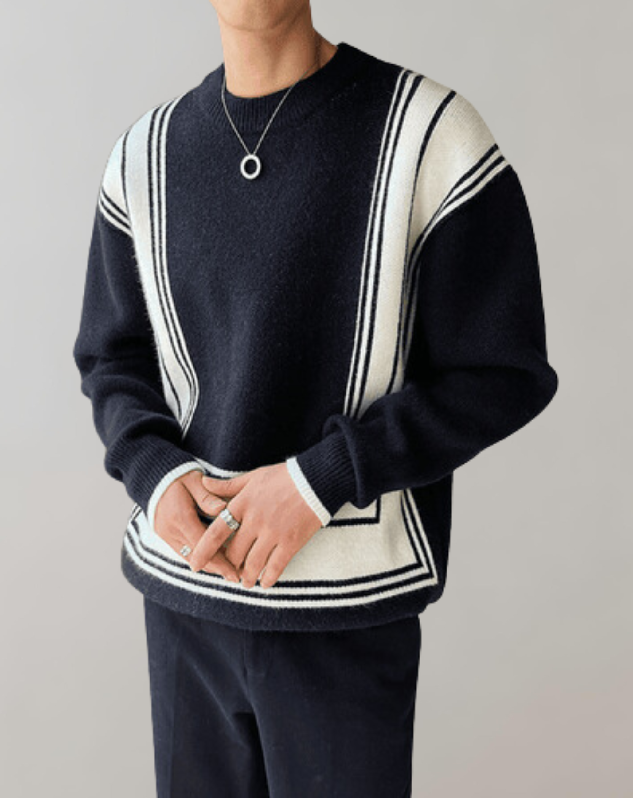Arnaldo - Gestrickter Pullover mit Rundhalsausschnitt
