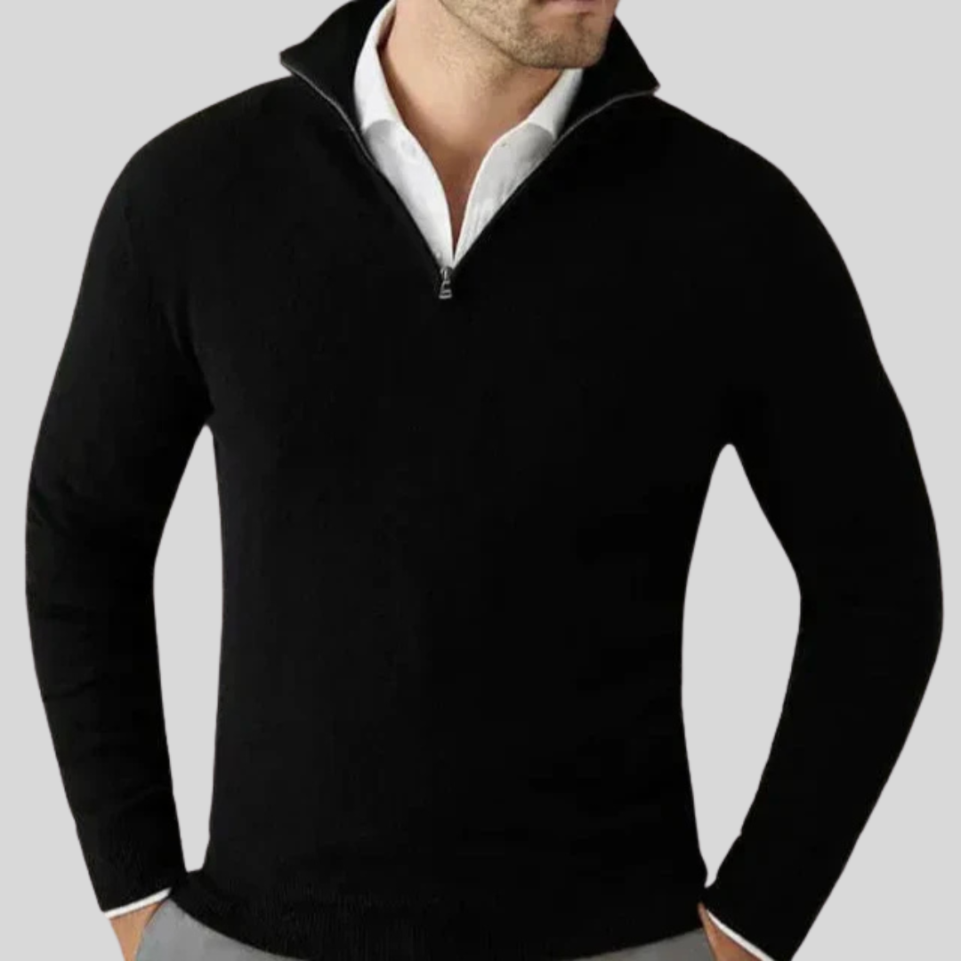 Stilvolle & Komfortable Herren-Half-Zip Pullover für Elegante Anlässe