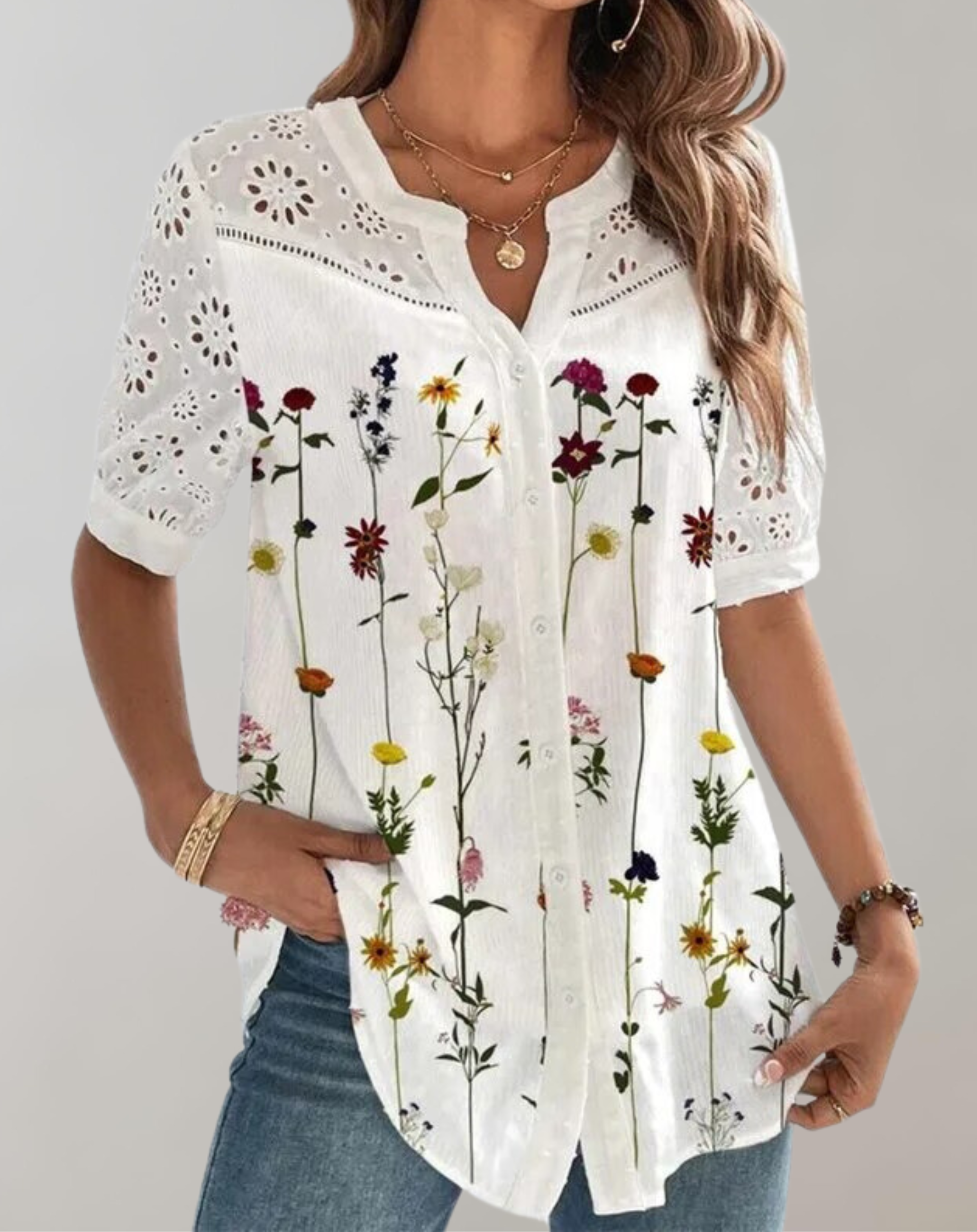 Dianne - Women Hollow Stickerei Floral