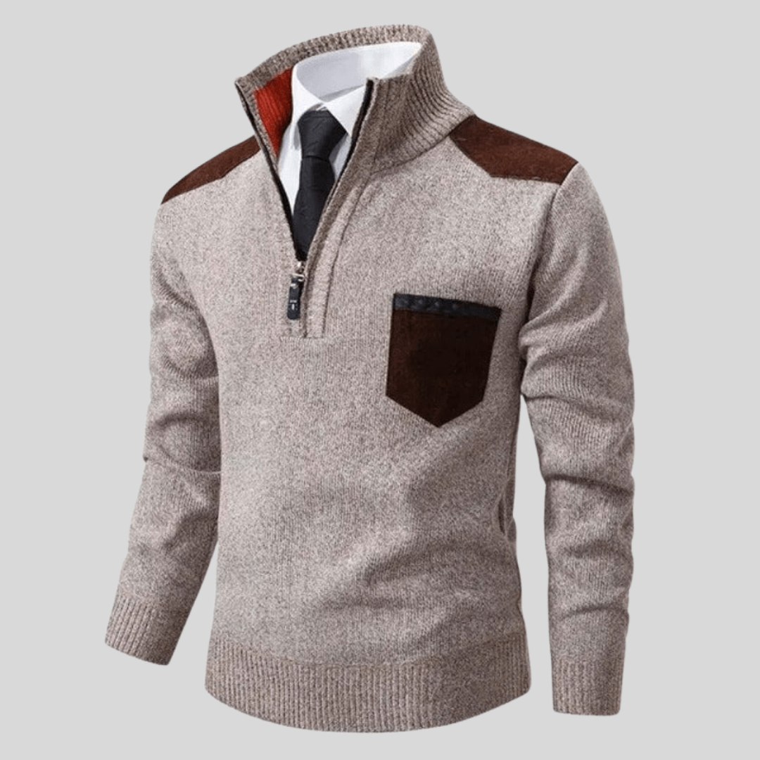 Elegante Herren Zip-Jacke im Old Money Stil