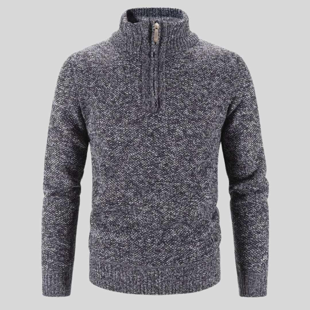 Zürich - Old Money Wolle Herren Pullover mit Reißverschluss