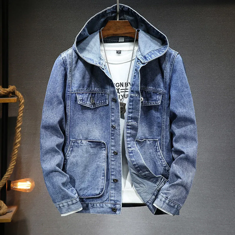 Eliot - Vintage Jeansjacke mit Kapuze für Herren