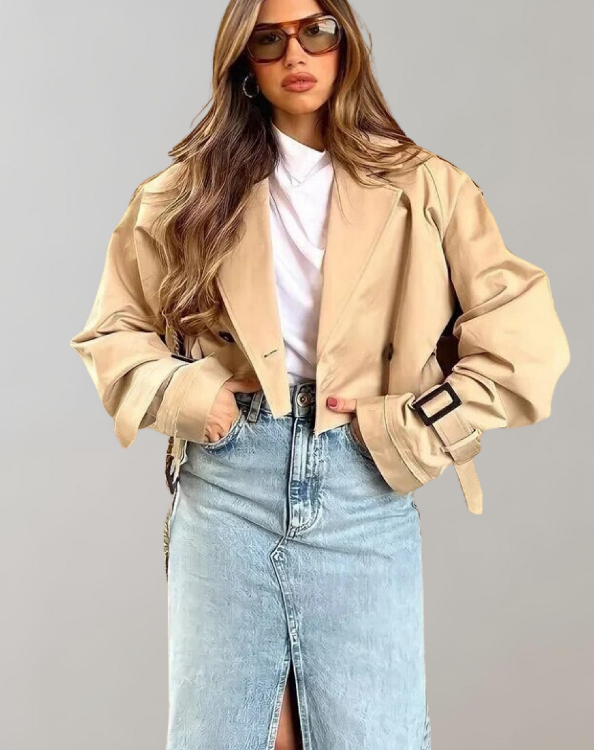Saskia -  Herbstlicher  Trenchcoat  Ärmeln