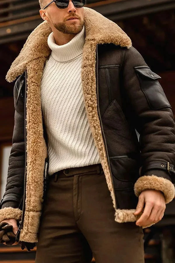 Luxuriöse Herren Winterjacke mit Teddyfutter - stylische und warme Outdoorjacke