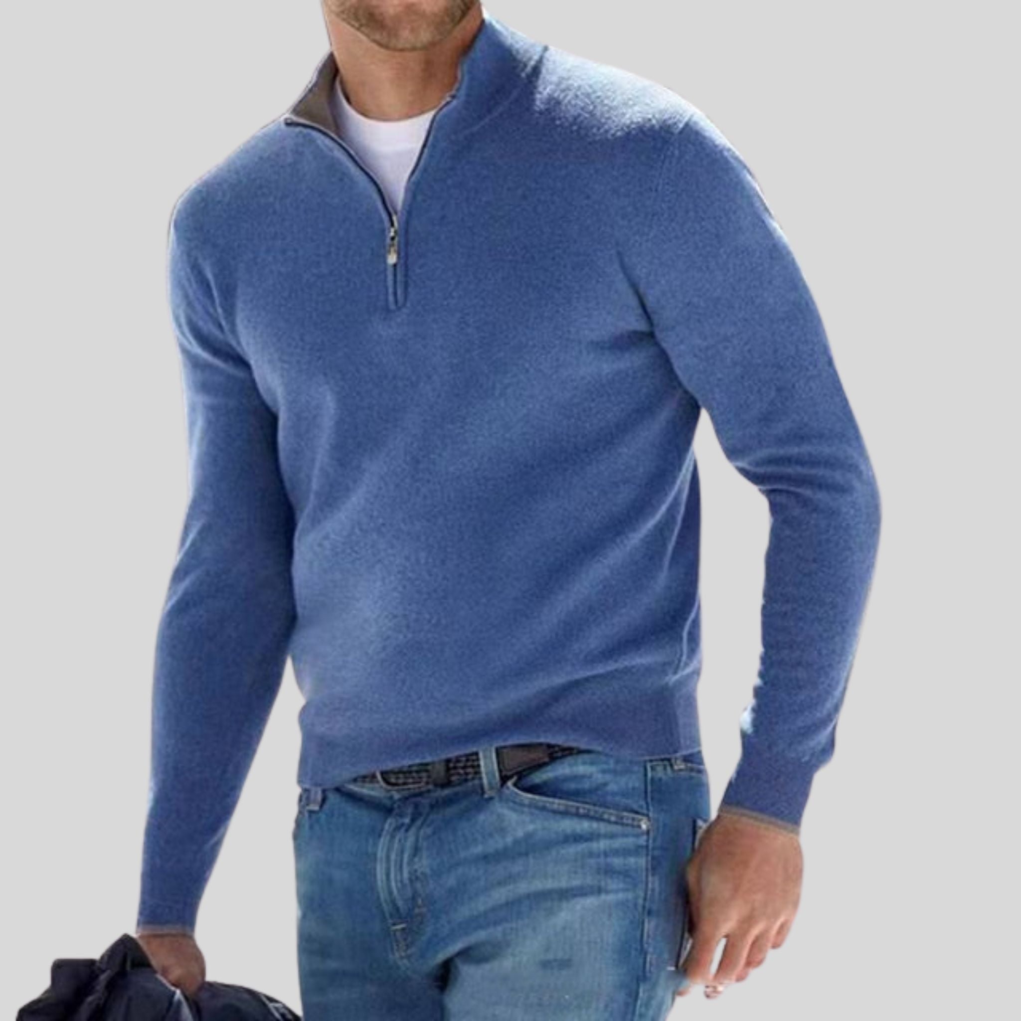 Eleganter Herren Zip-Pullover für stilbewusste Männer