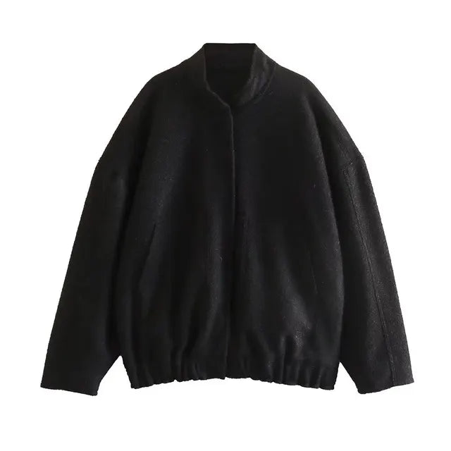 WOLFF - Damen Oversize-Bomberjacke mit Vintage-Charme und praktischen Taschen