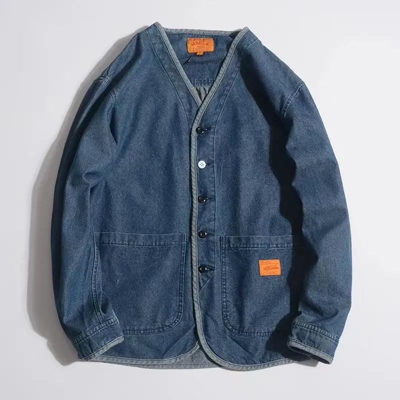 Bequeme Jeansjacke mit Knöpfen für Herren – zeitloser Vintage-Stil