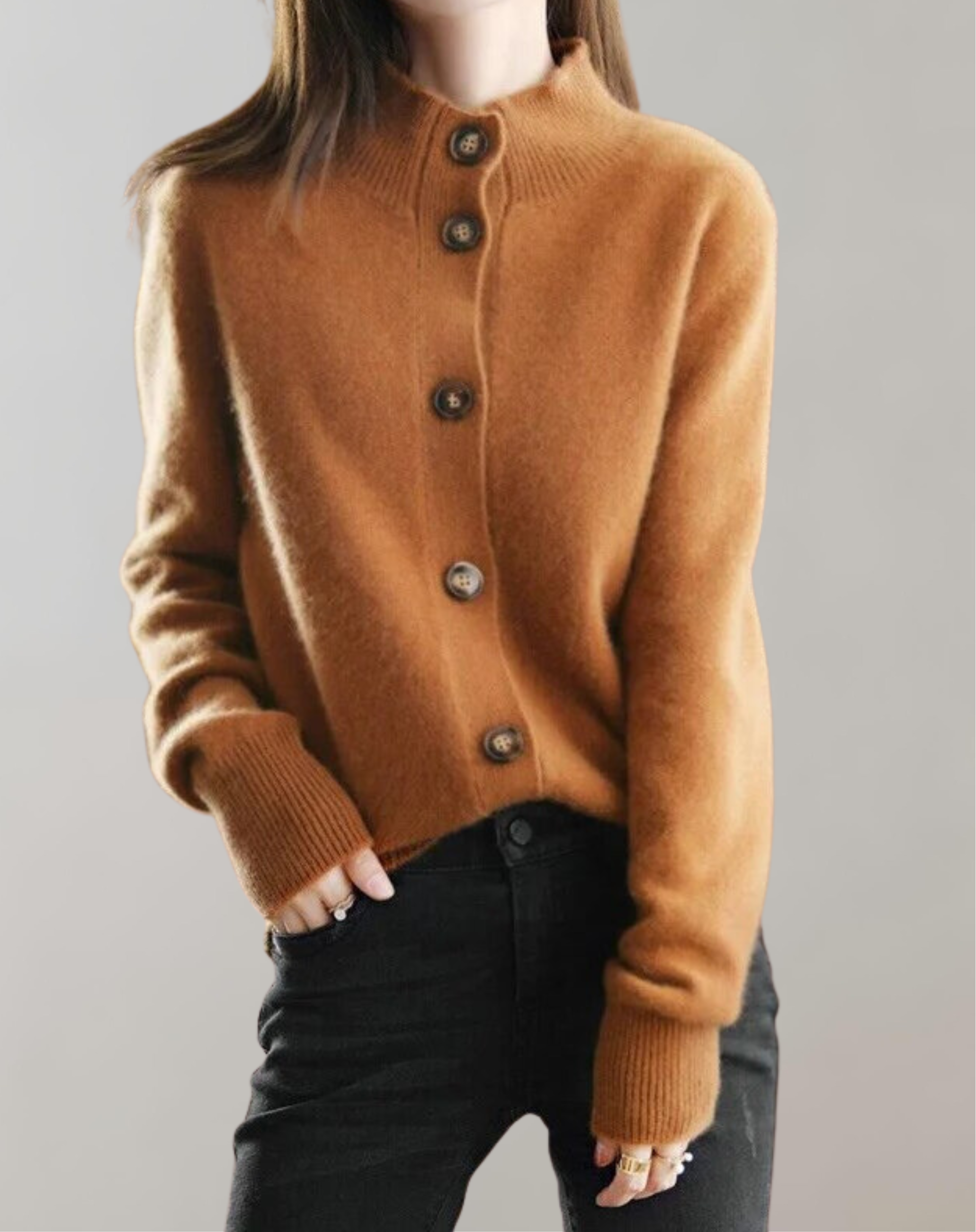 Zita - Eleganter einreihiger Strickpulli