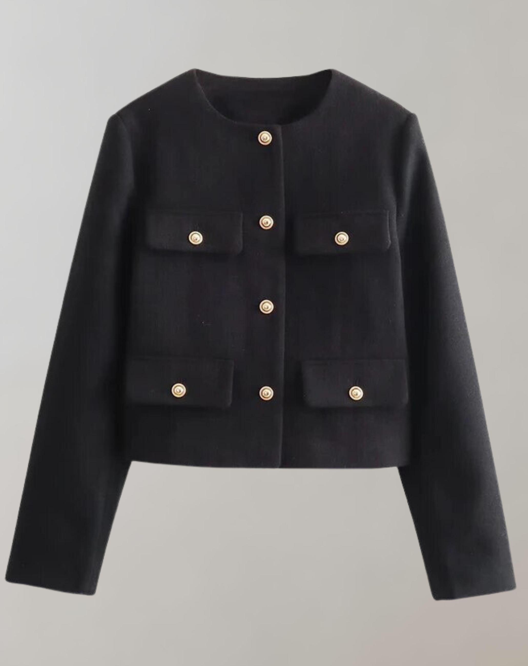 Fenna - Damenmantel mit einreihigen Knöpfen, schicke Vintage Streetwear