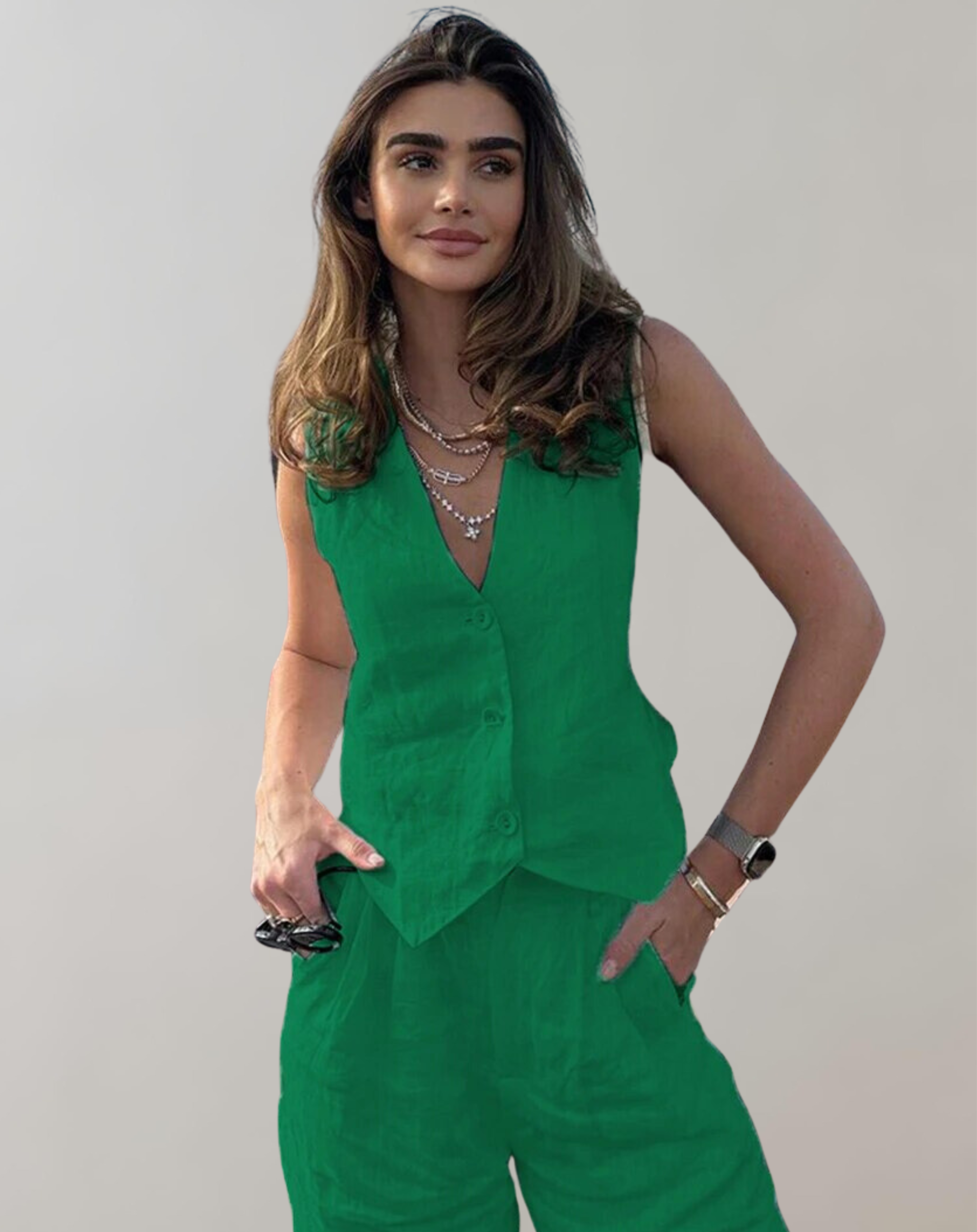 Teressa -  Tank-Top und High-Waist-Hosen