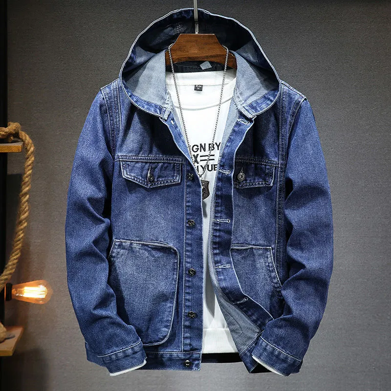 Eliot - Vintage Jeansjacke mit Kapuze für Herren