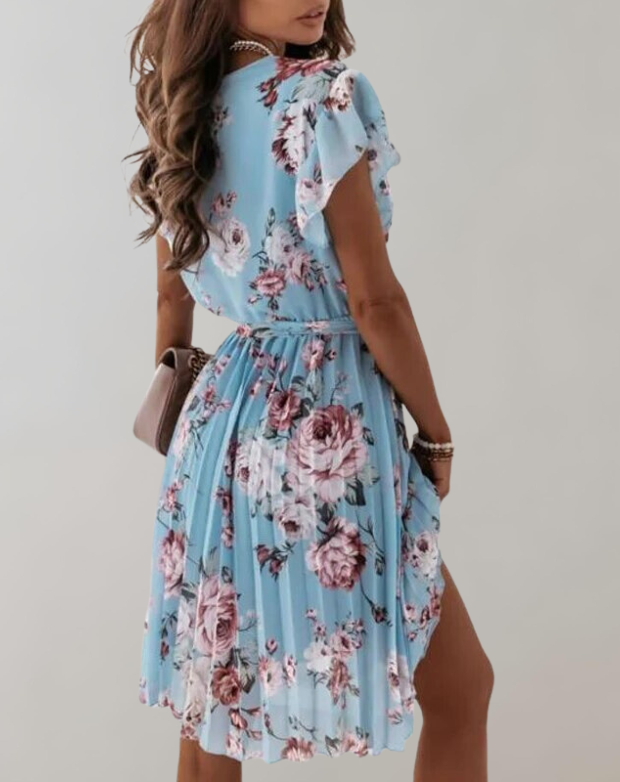Lara - Women Floral Printed Pleated Dress
