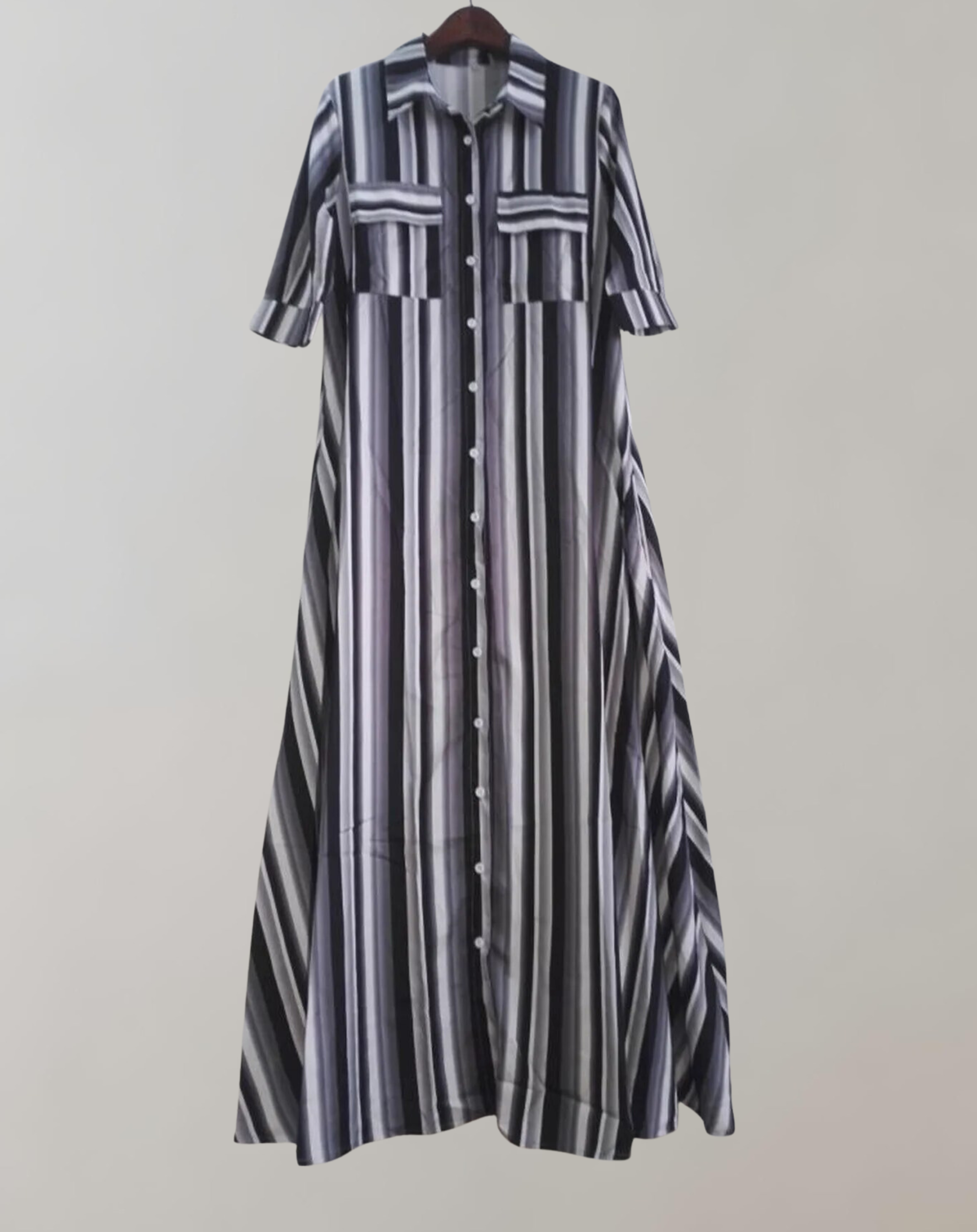 Ilona - Langes gestreiftes Kleid für Damen