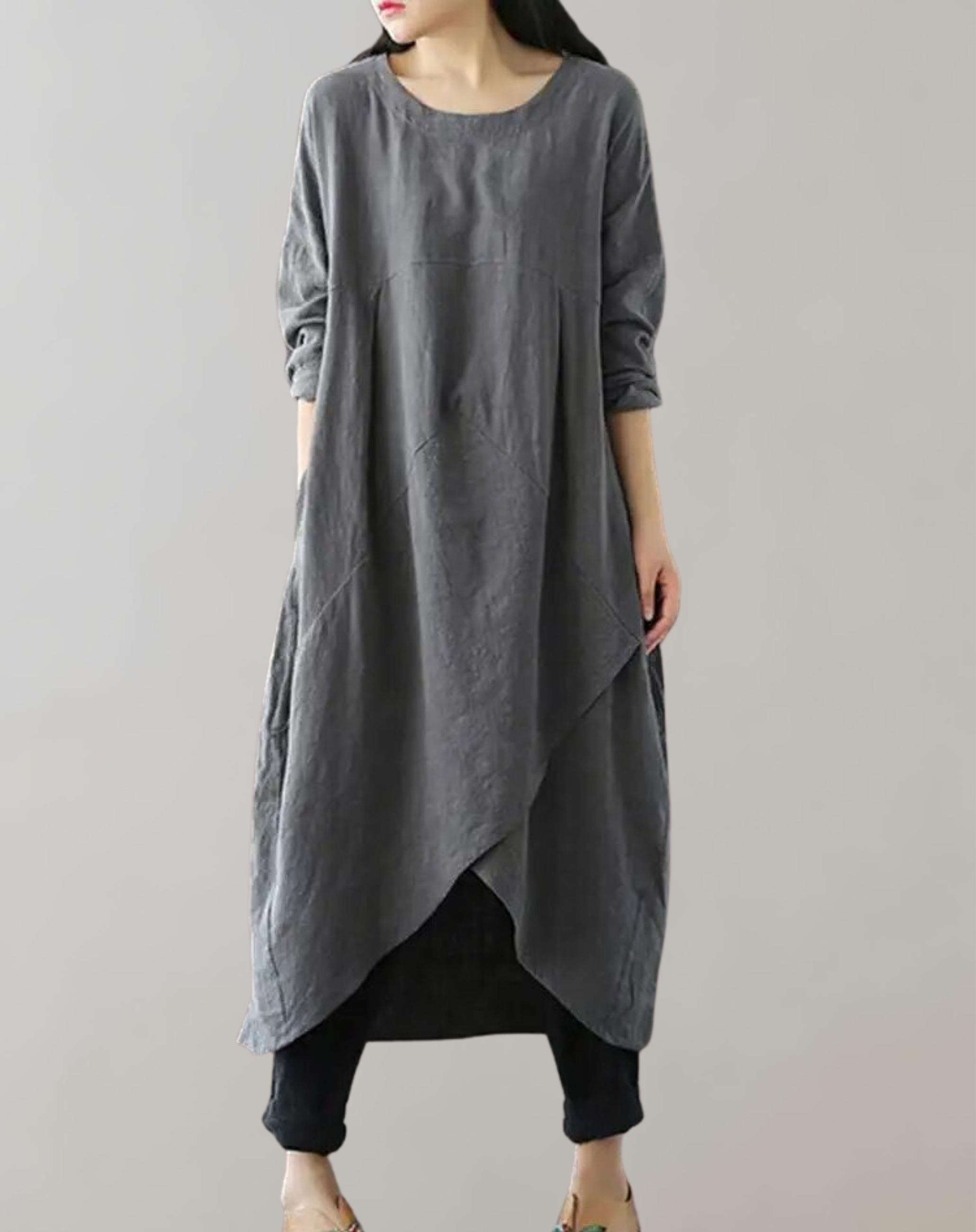 Daina - Damen Herbst Set mit langen Ärmeln und unregelmäßigem Saum