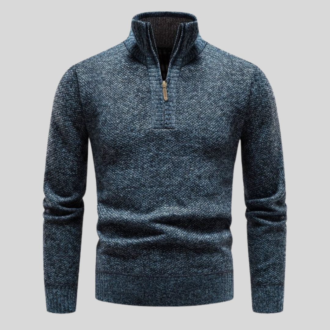 Zürich - Old Money Wolle Herren Pullover mit Reißverschluss