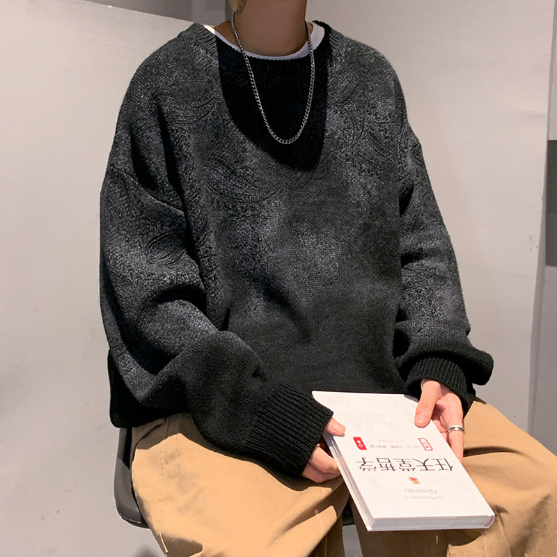 Barron | Trendy Übergröße Pullover mit Paisley-Design und Farbverlauf