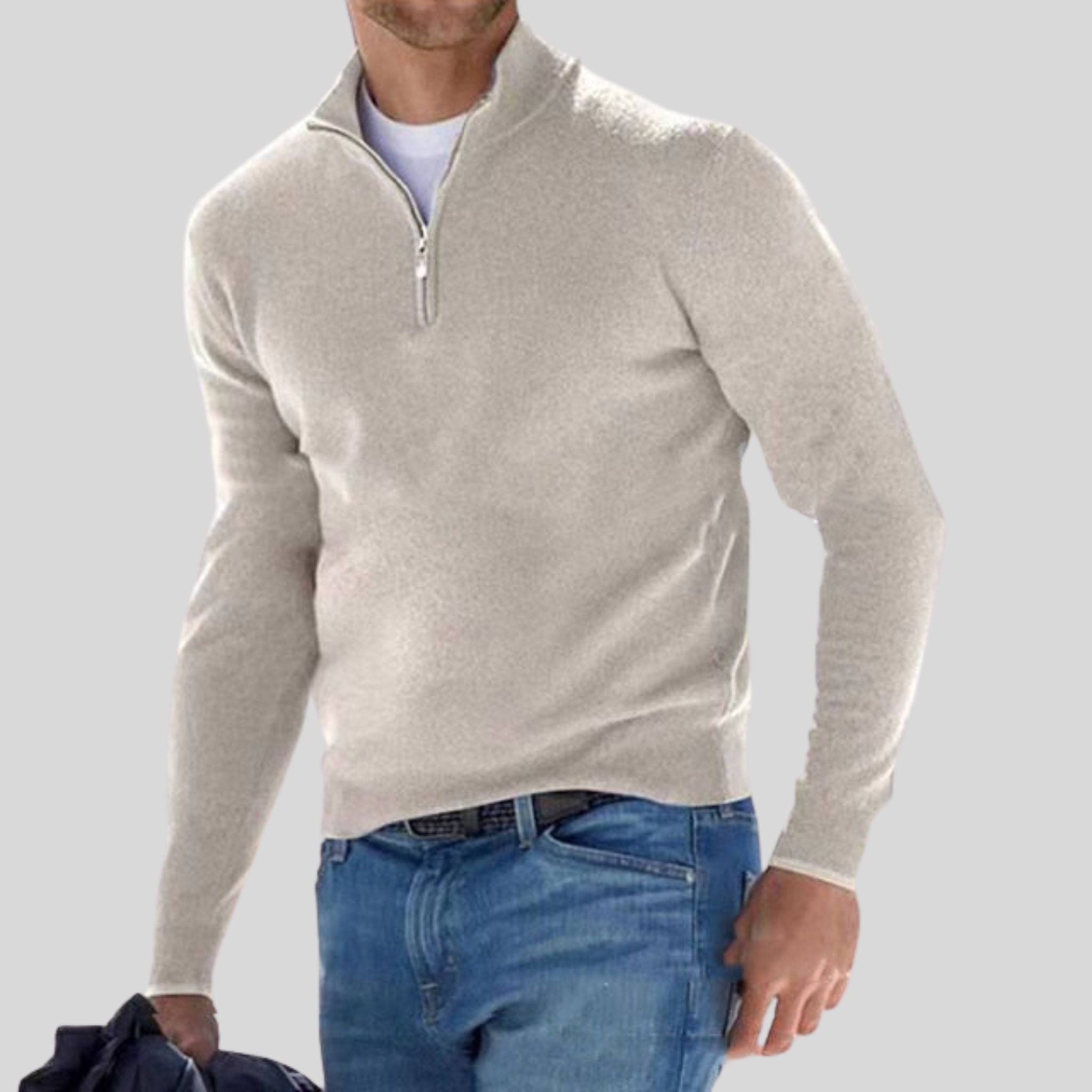 Eleganter Herren Zip-Pullover für stilbewusste Männer